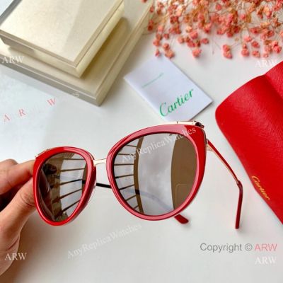 New Style Cartier Replica Sunglasses - Red Frame Metal leg